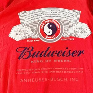 T&C Surf Designs Budweiser Graphic Long Sleeve Shirt Men Medium Red